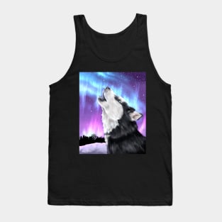 Howling Husky | Northern Lights Aurora Tank Top